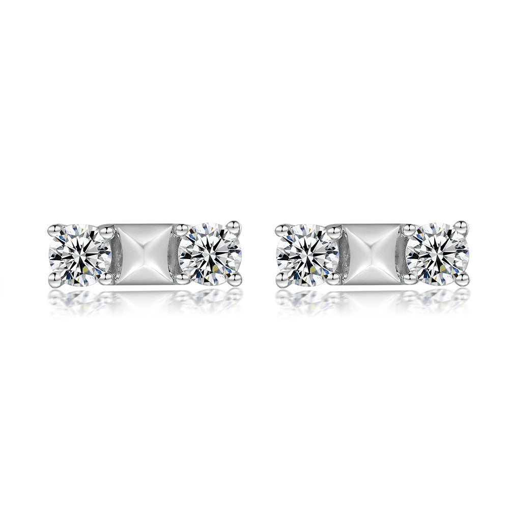 925 Silver Bow Crown Heart Studs