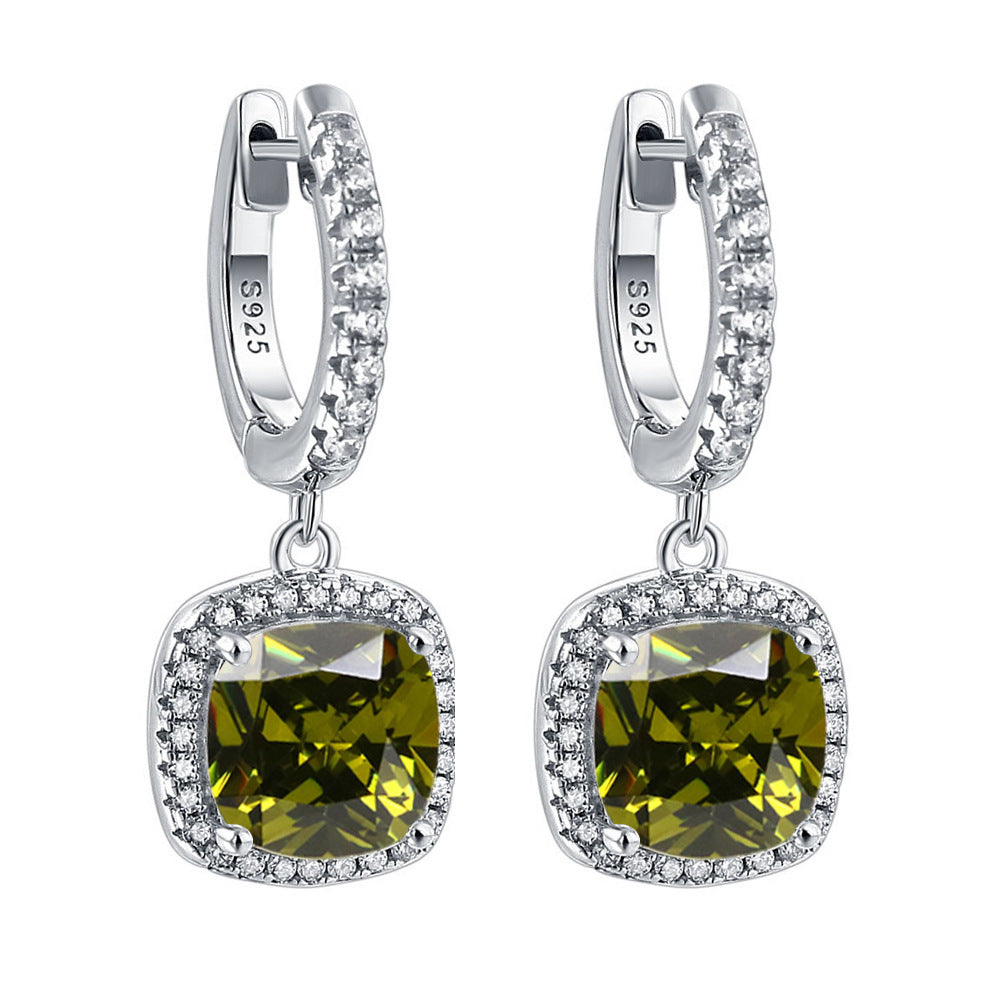 925 Silver Zirconia Hoop Earrings