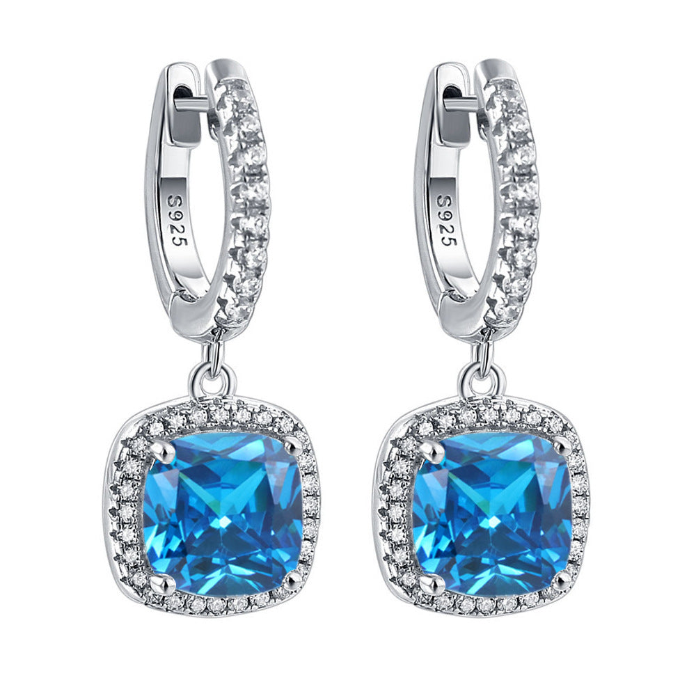 925 Silver Zirconia Hoop Earrings