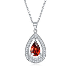 S925 Silver Aquamarine Drop Necklace
