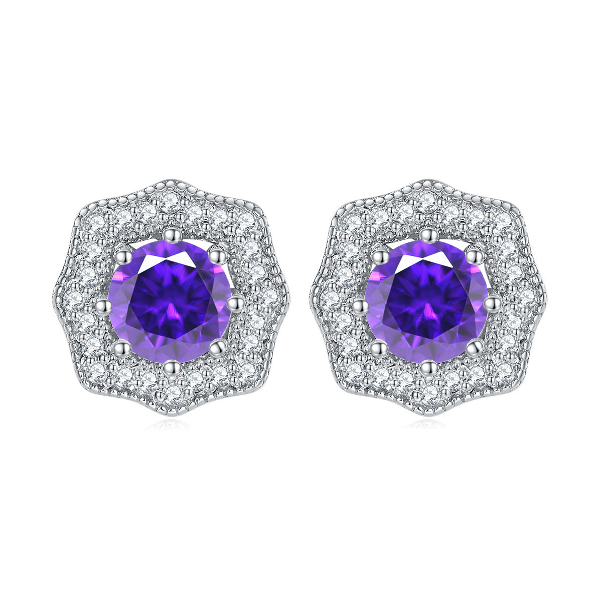 925 Silver Star Flower Studs