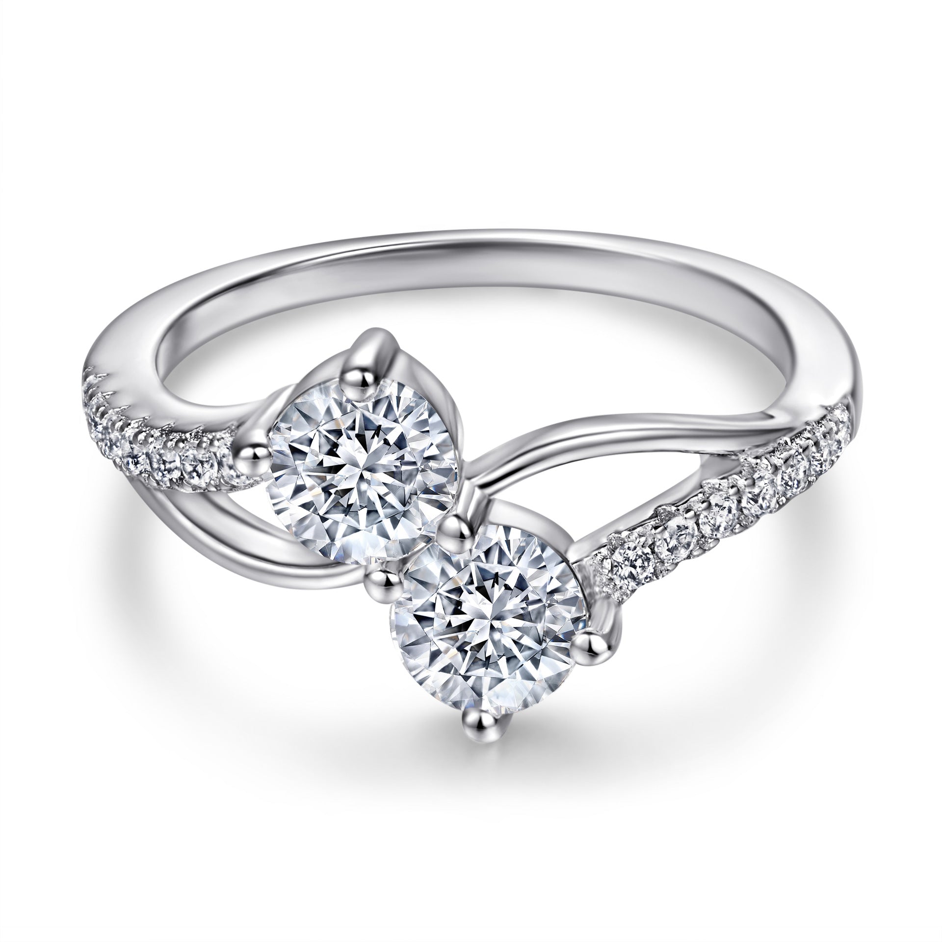 925 Silver Figure 8 Micro-Pavé Ring