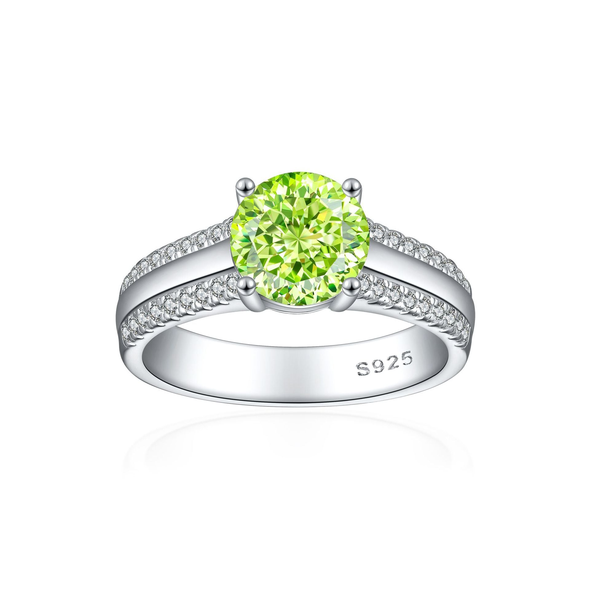 925 Silver 2ct Half Band Flame Ice Ring