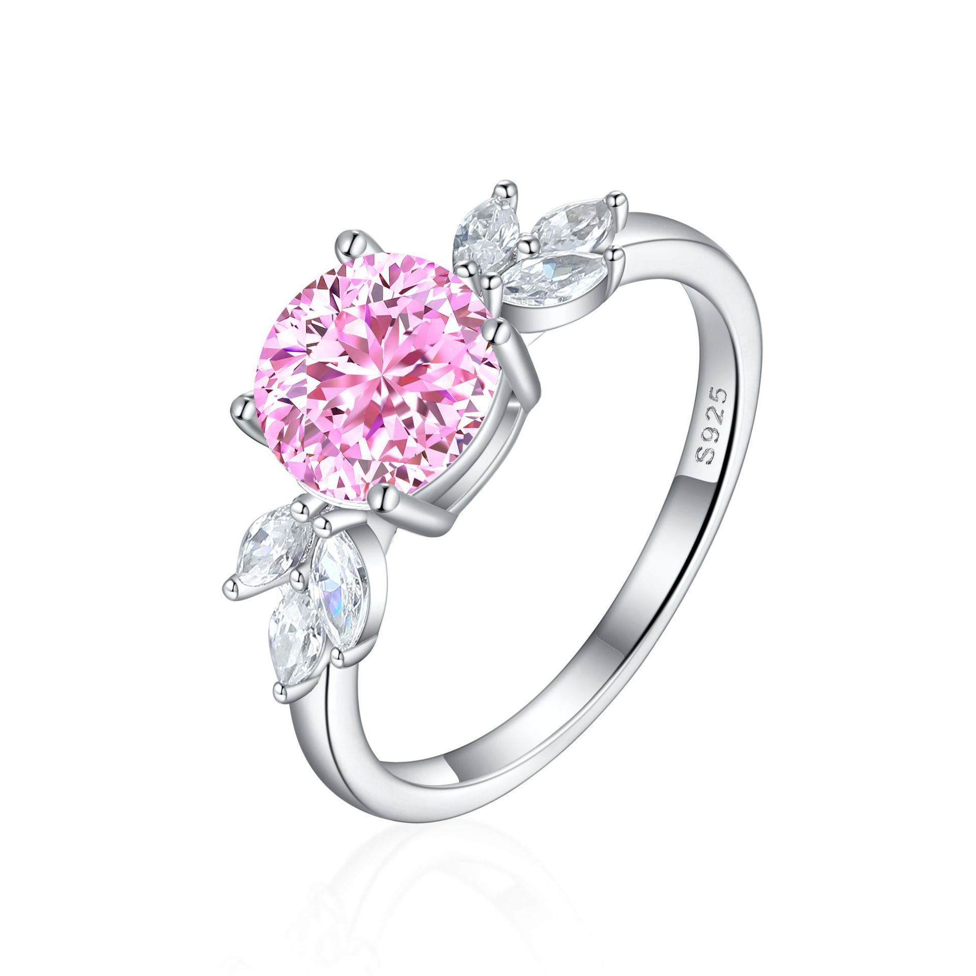 925 Silver 2ct Flame Ice Engagement Ring