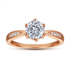 925 Silver 1ct Solitaire Wedding Band