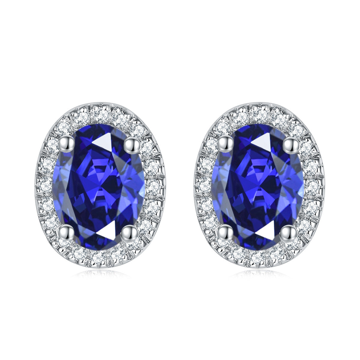 S925 Silver Birthstone Zircon Stud Earrings