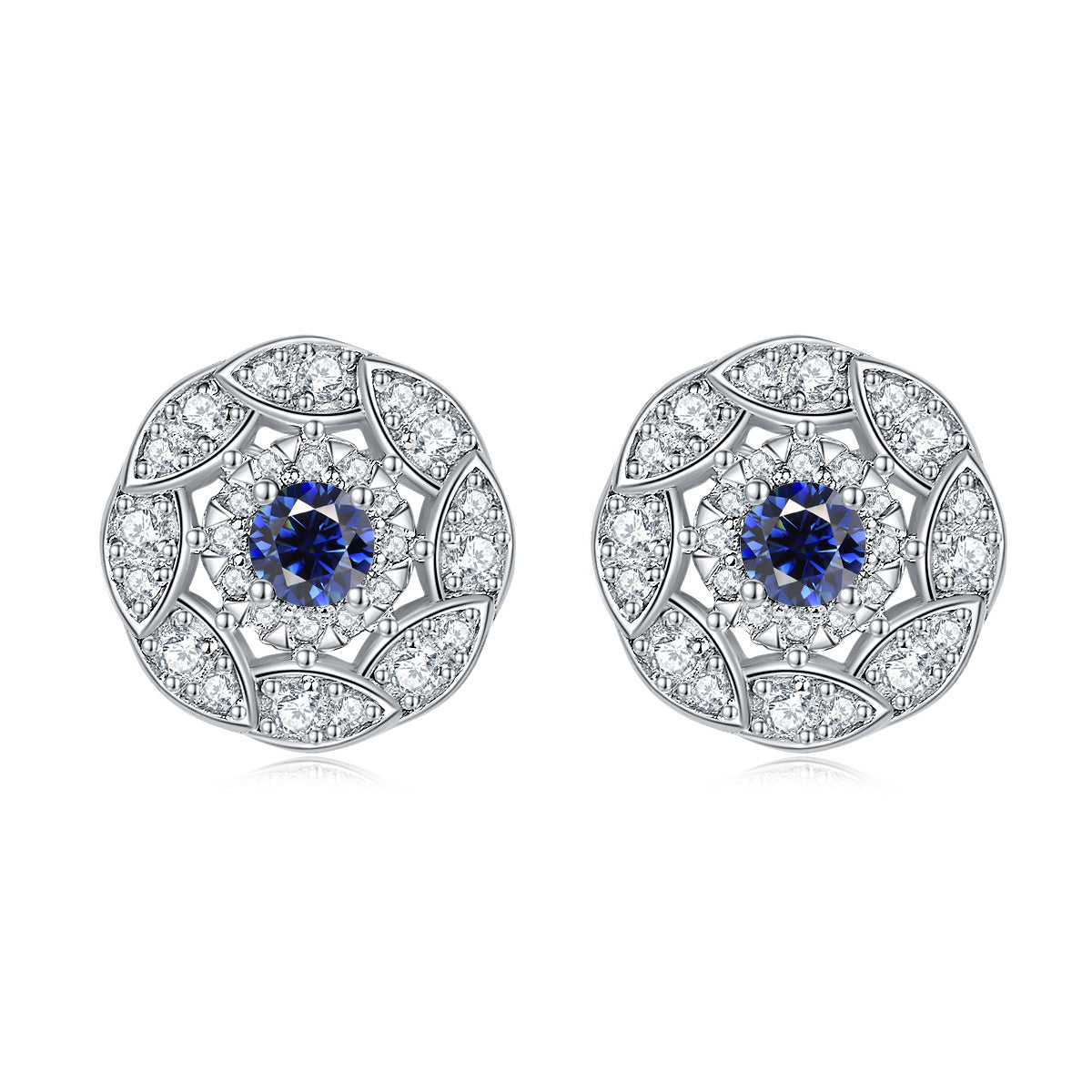 S925 Zodiac CZ Earrings - Bold Floral Jewelry