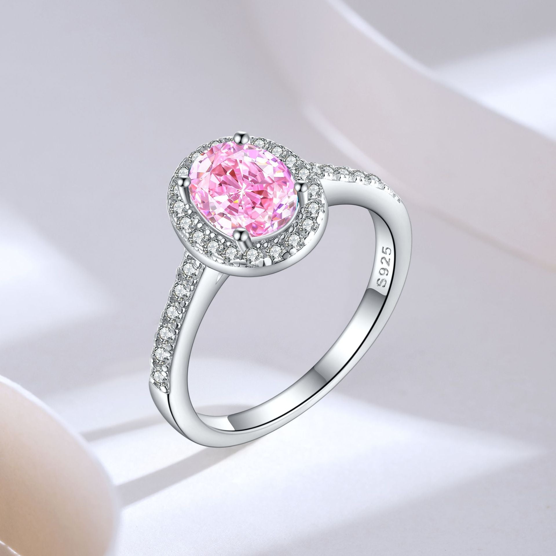 S925 Silver 1.5ct Gemstone Ring - Icy Cut 6x8mm