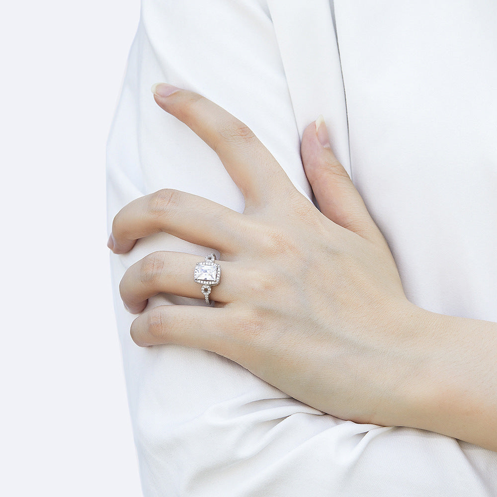 925 Silver Art Deco CZ Statement Ring