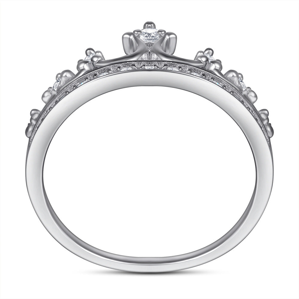 925 Silver Crown Design CZ Ring