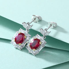 925 Silver Red Zirconia Tassel