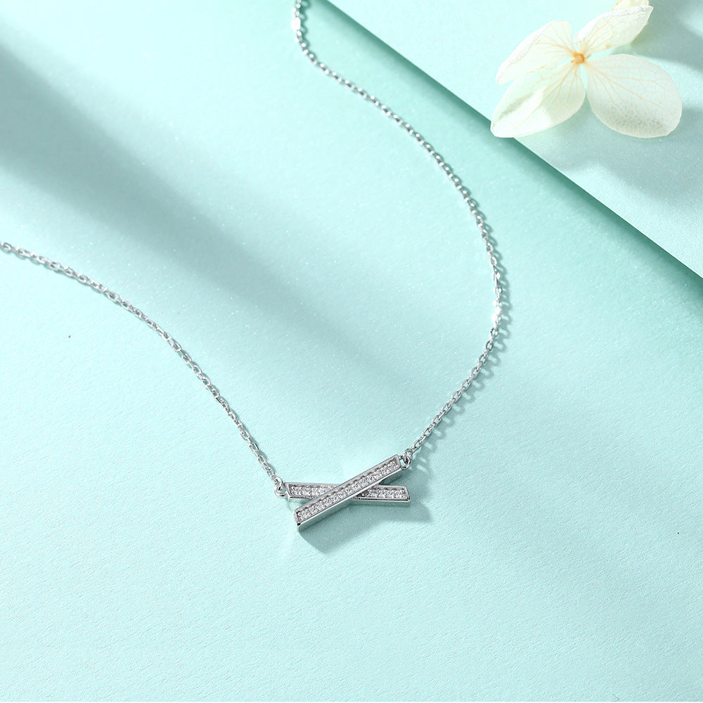 S925 Silver X Letter Necklace