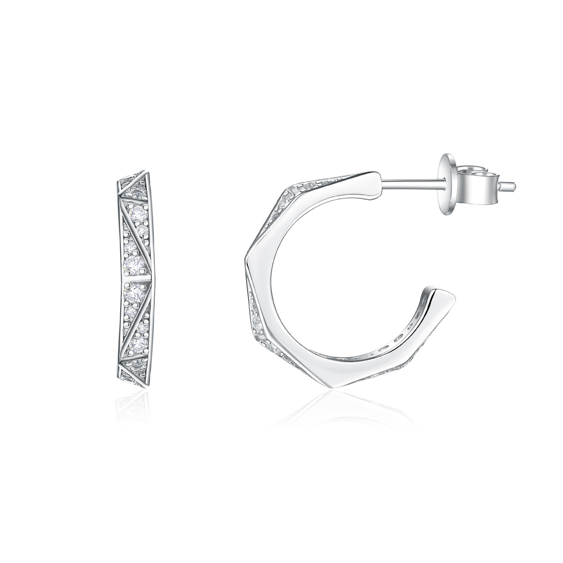 S925 Silver CC Zircon Stud Earrings