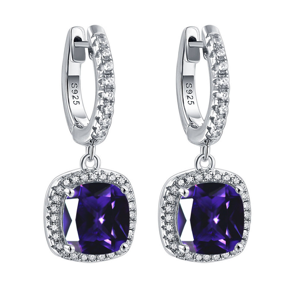 925 Silver Zirconia Hoop Earrings