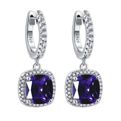 925 Silver Zirconia Hoop Earrings