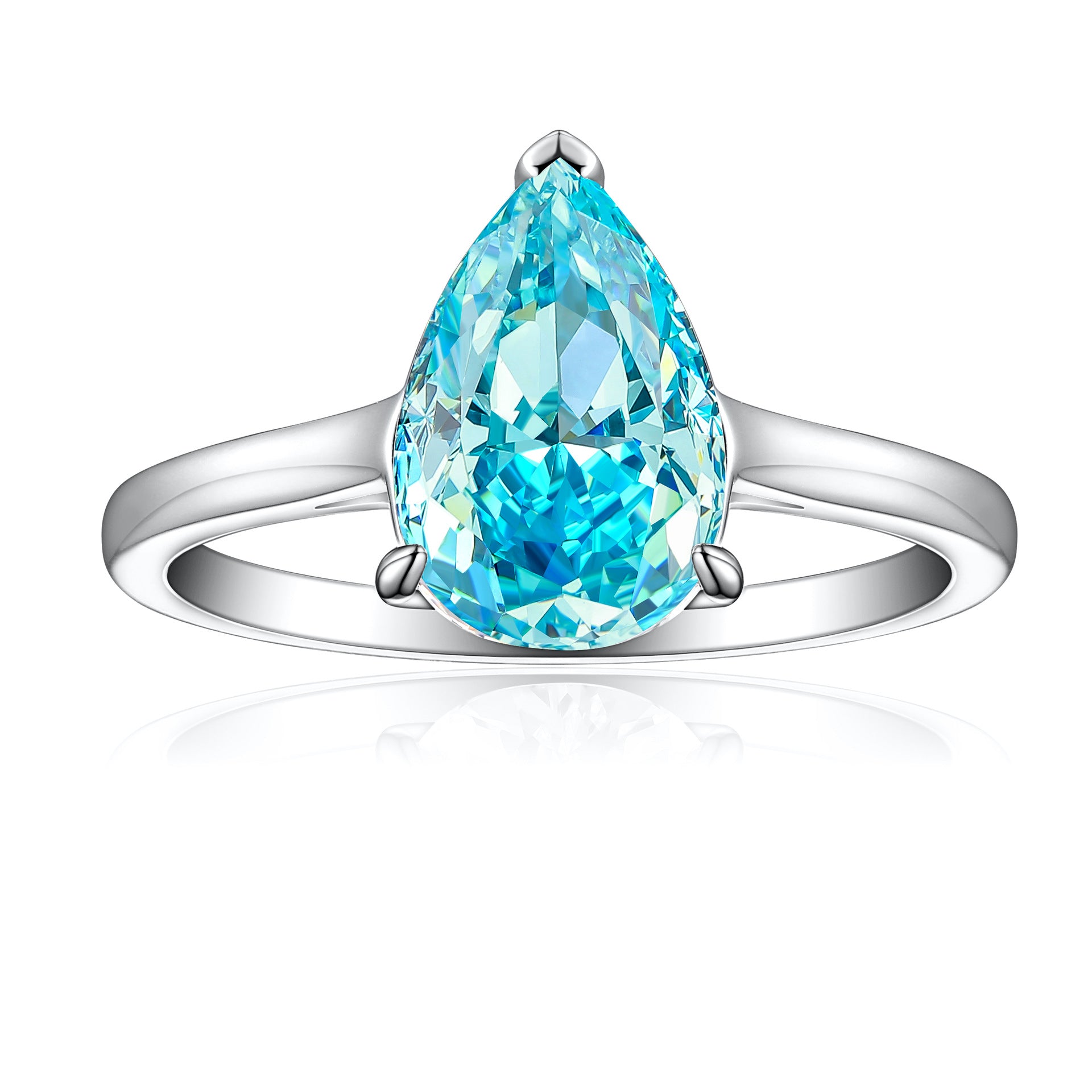 925 Silver 4ct Teardrop Ice Halo Ring