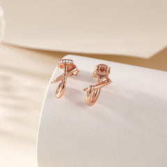 S925 Rose Gold Earrings - Trendy Silver Studs