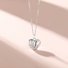 S925 Silver Clover Heart Pendant Necklace