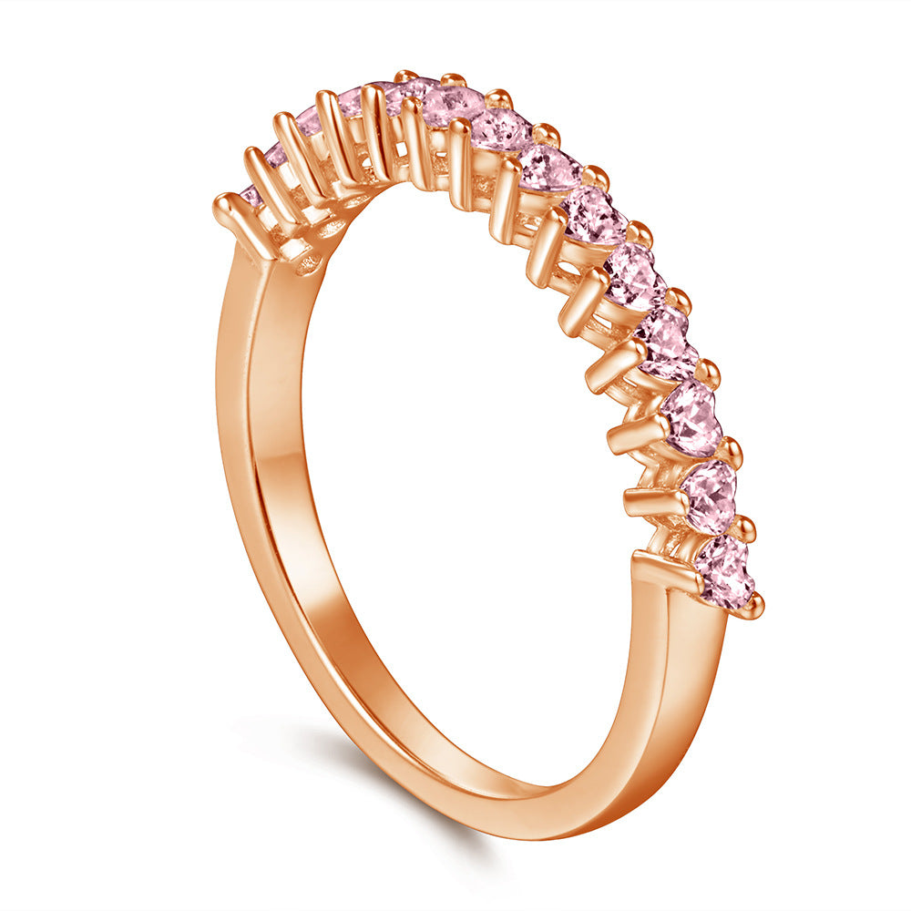 925 Silver Heart Row Ring