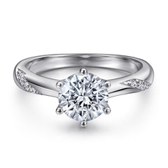 925 Silver 1ct Six-Prong Solitaire Ring