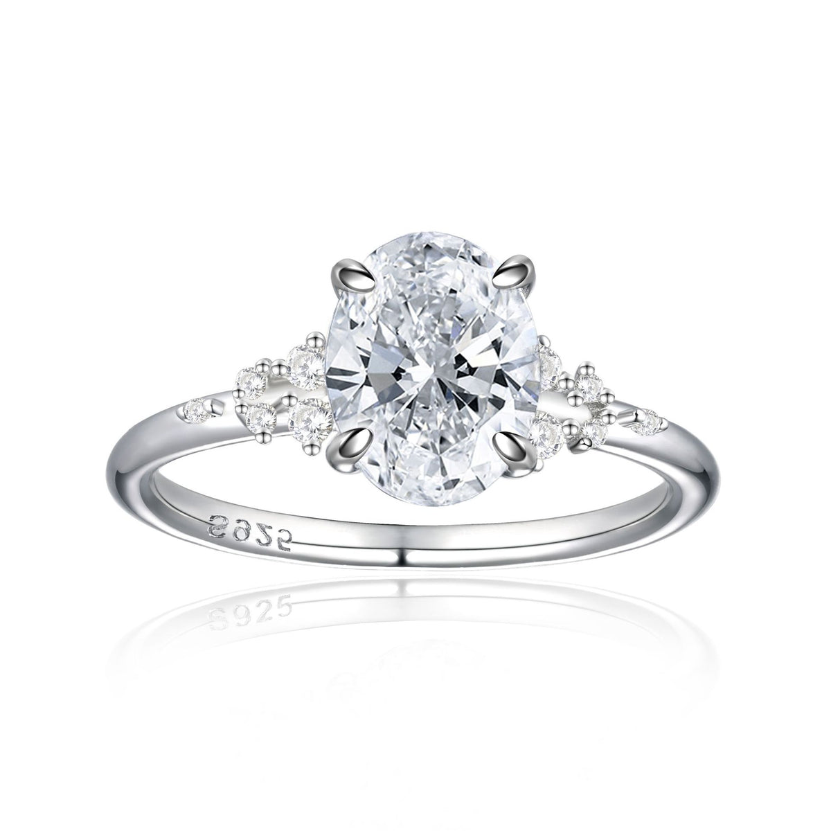925 Silver 2ct Oval Solitaire Ring