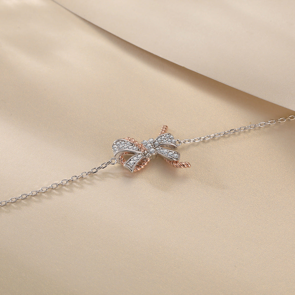 S925 Bow Butterfly Bracelet - Luxe Silver Jewelry