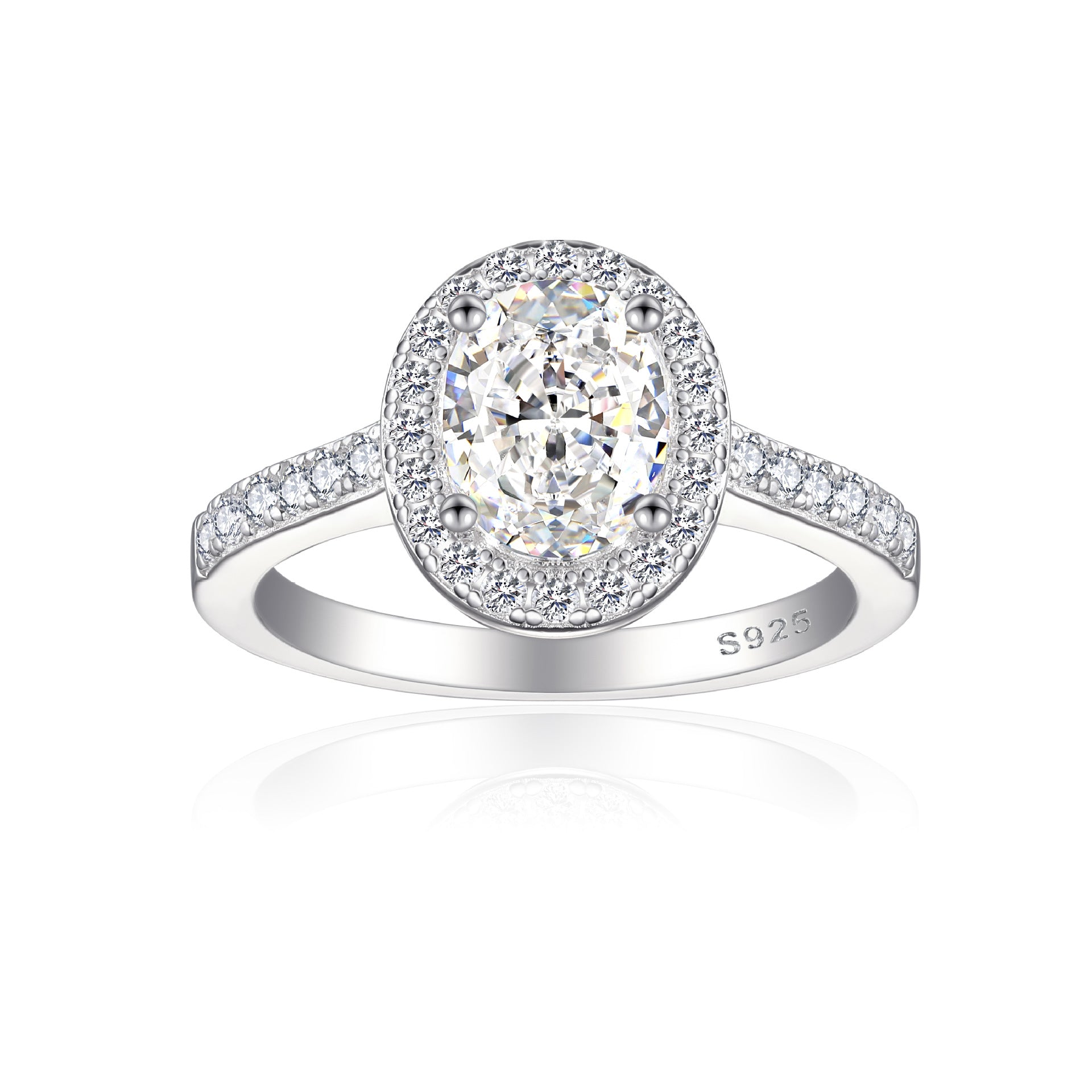 S925 Silver 1.5ct Gemstone Ring - Icy Cut 6x8mm