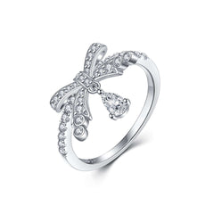 925 Silver Bow Earrings Ring Necklace Bracelet