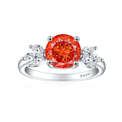 925 Silver 2ct Flame Ice Engagement Ring