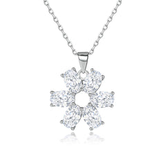 925 Silver Full Zircon Ring Pendant Necklace Earrings