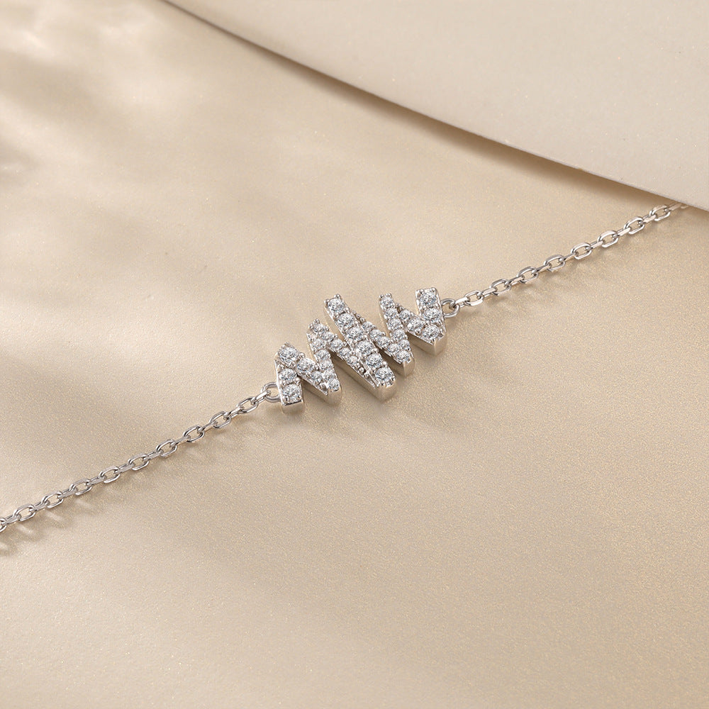 S925 Letter Bracelet - Trendy Silver Jewelry