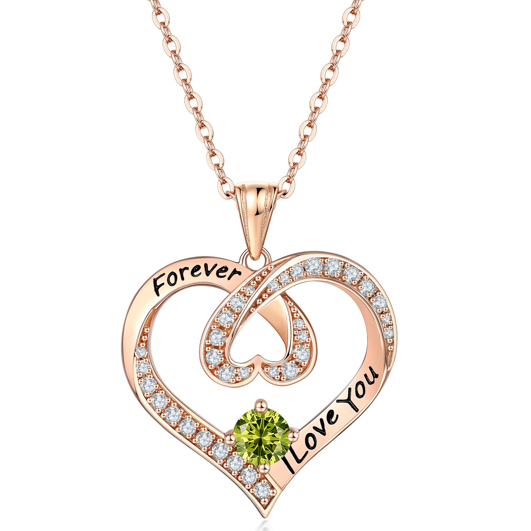 S925 Silver Letter Sapphire Heart Necklace