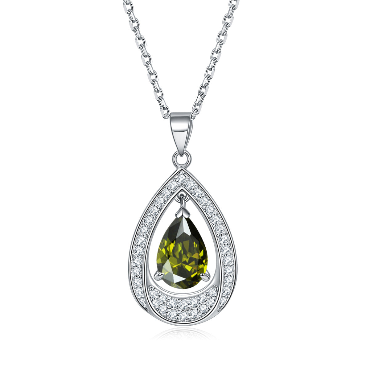 S925 Silver Aquamarine Drop Necklace