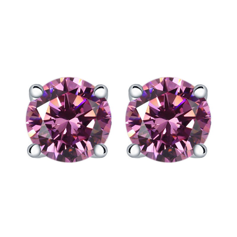 925 Silver Round Solitaire Zirconia Studs