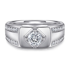 S925 Men's CZ Wedding Band - Bold & Minimalist