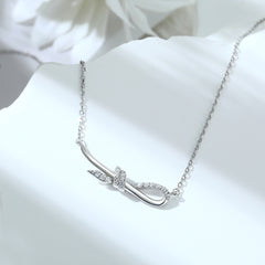 S925 Silver Ribbon Bow Necklace