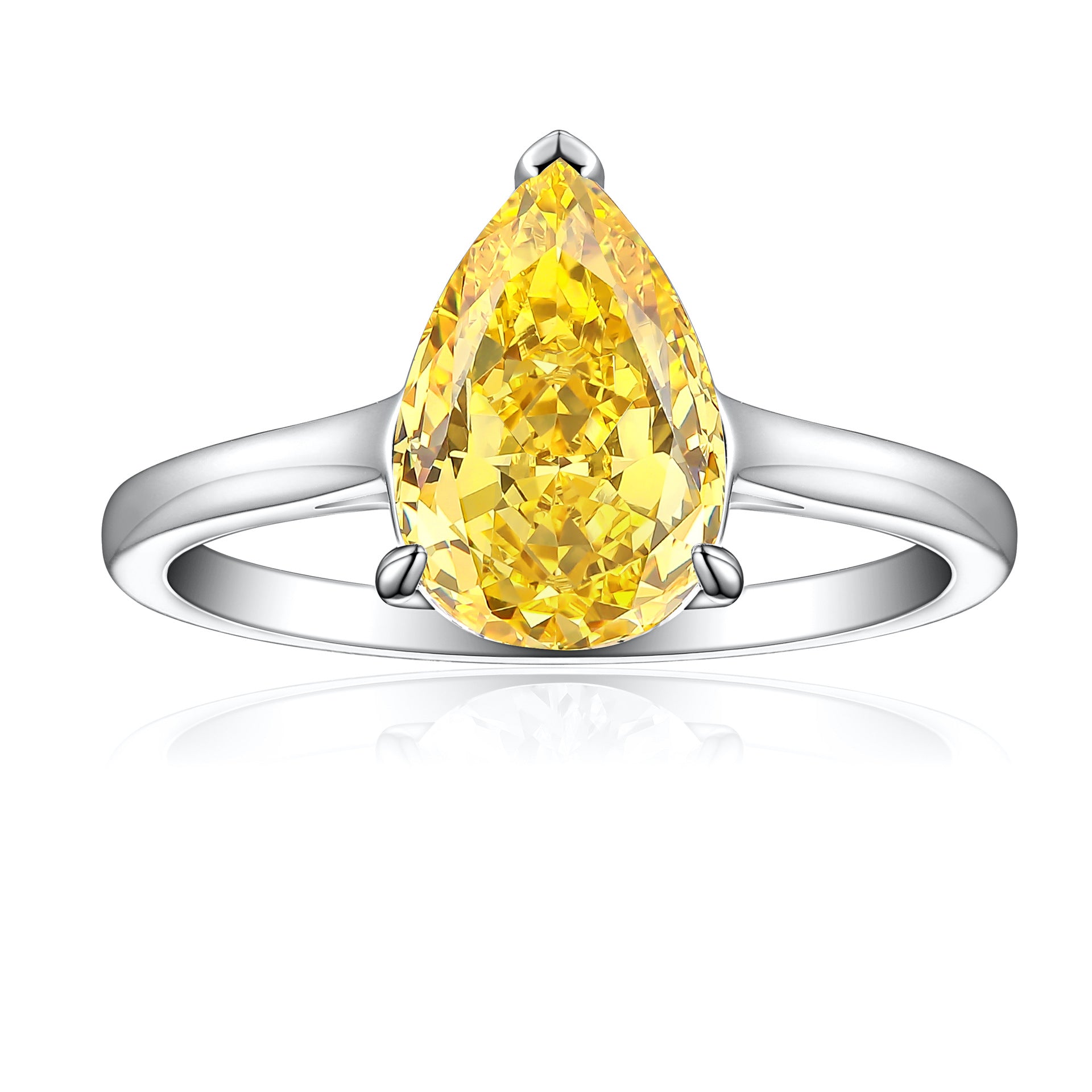 925 Silver 4ct Teardrop Ice Halo Ring