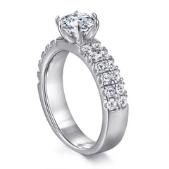 925 Silver Double Row Six-Prong Ring