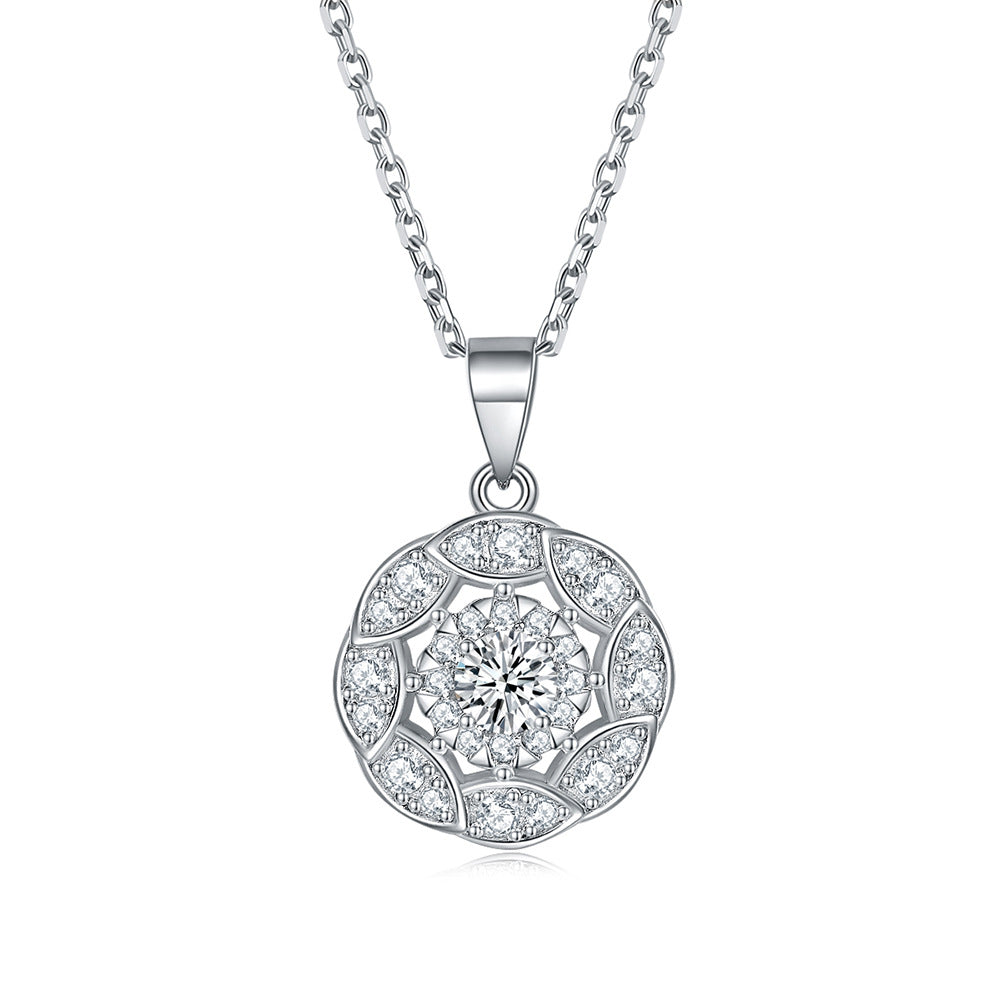 S925 Sterling Silver Zircon Necklace Elegant