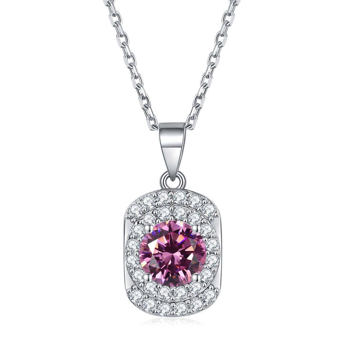 S925 Silver Natural Gemstone Zircon Pendant Necklace
