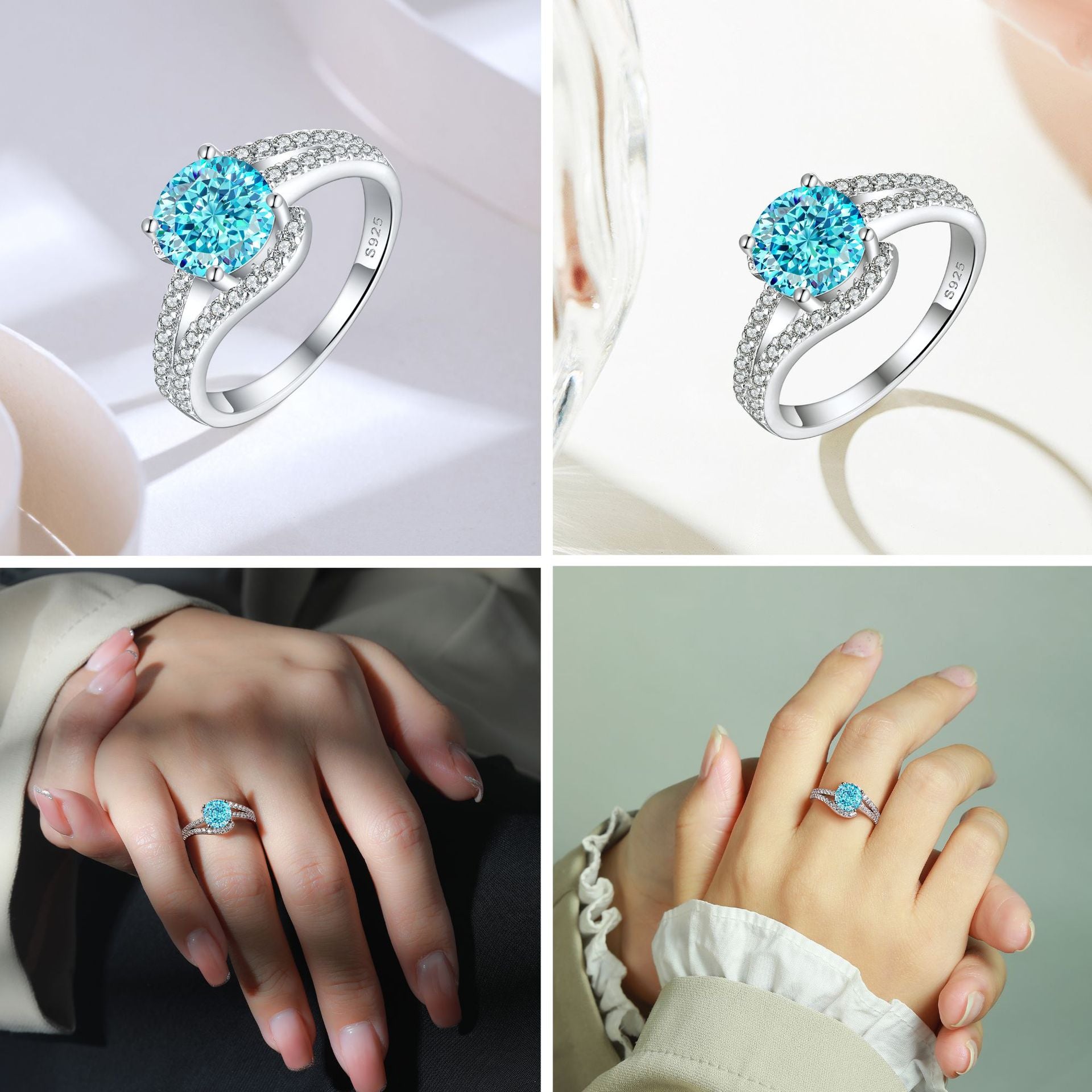925 Silver 2ct Premium Ice Cut Ring