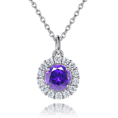 S925 Silver Zodiac Gemstone Pendant Necklace