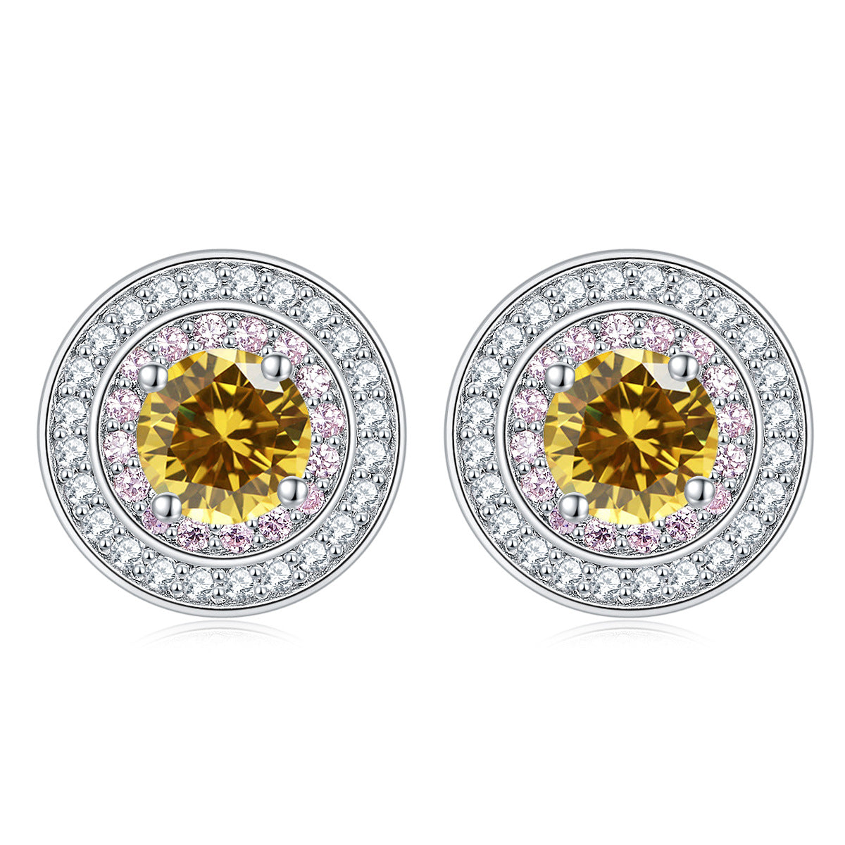 925 Silver Micro-Pavé Circle Studs