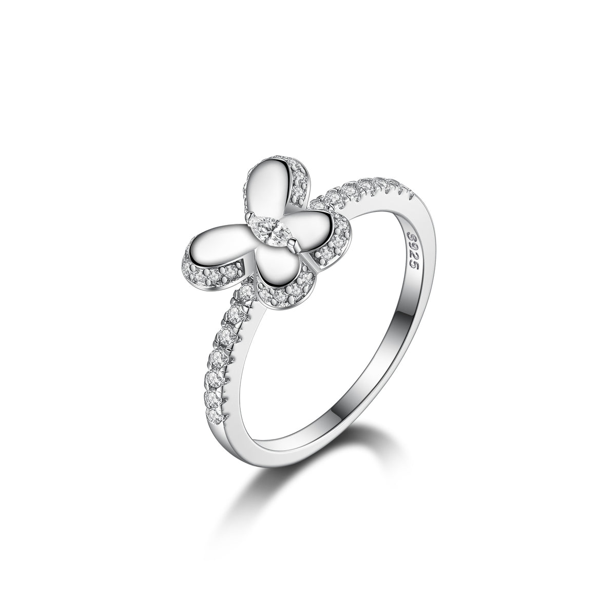 925 Silver Butterfly Ring Necklace Earrings Bracelet