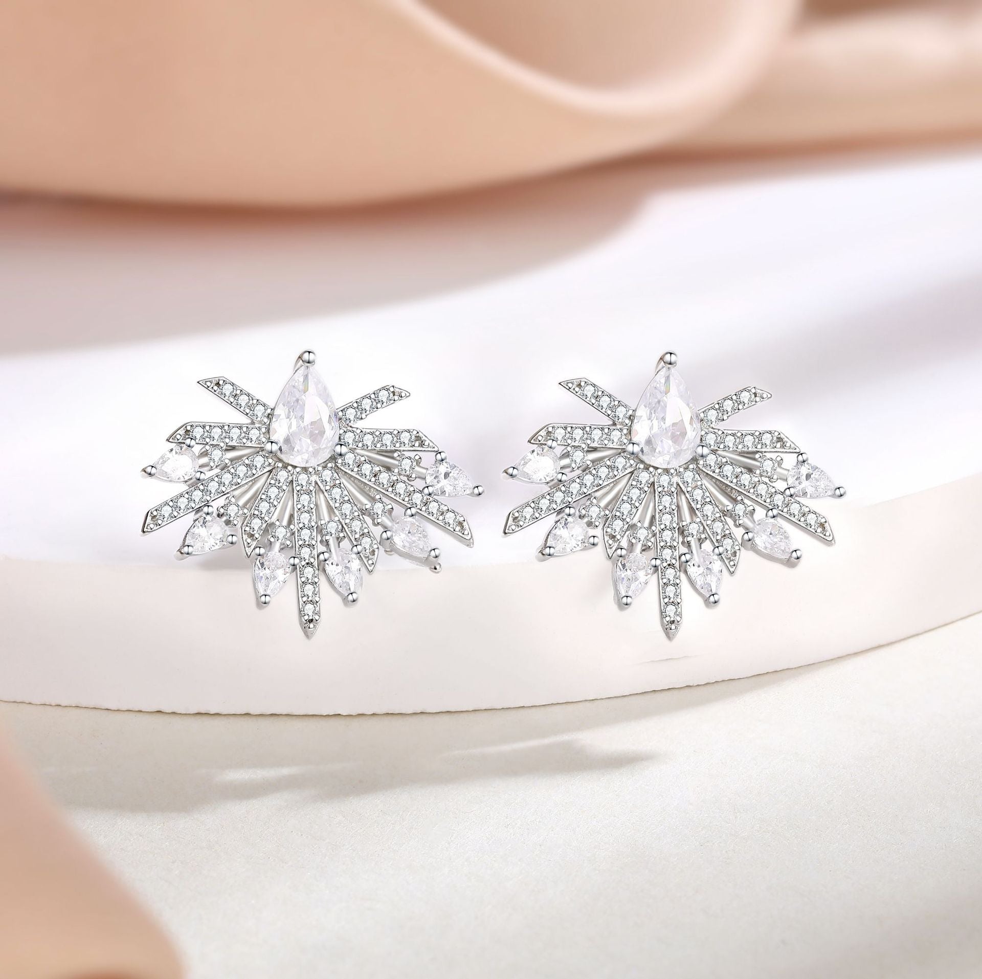 S925 Full CZ Studs - Luxe Silver Earrings