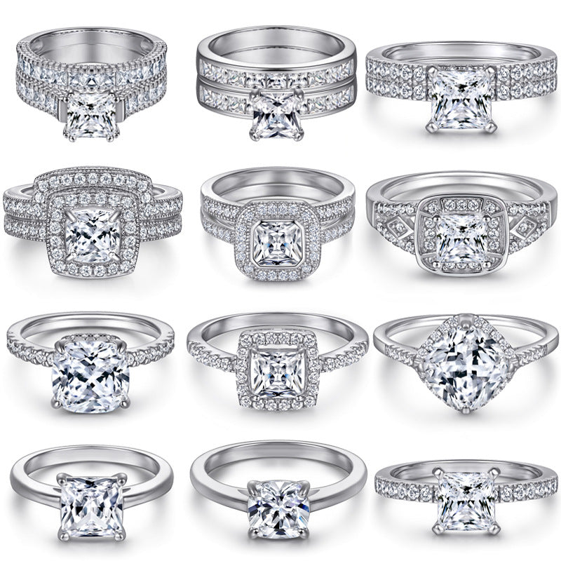 925 Silver Multi Type CZ Ring Set