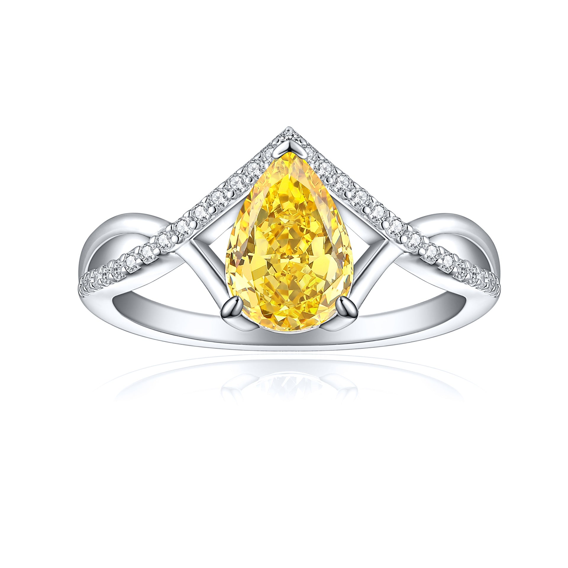 925 Silver 1.5ct Teardrop Ice Ring
