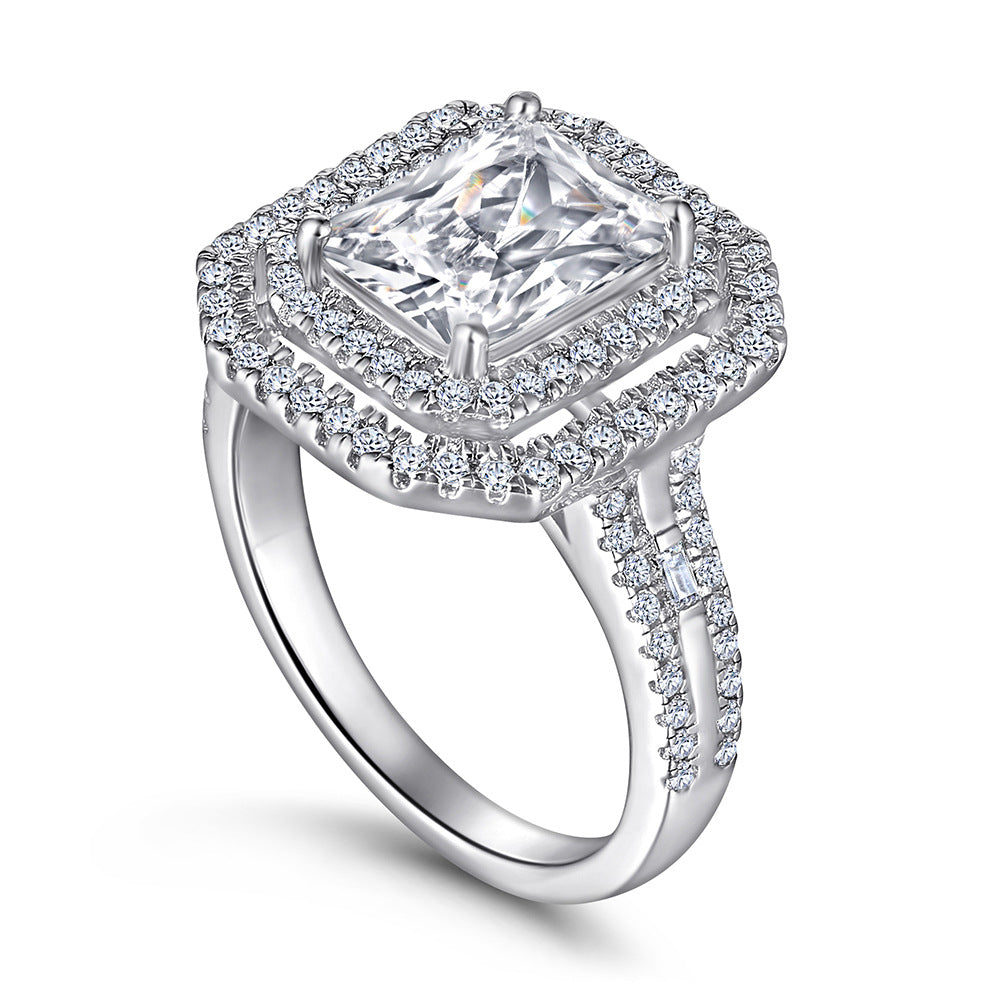 925 Silver Princess Cut Solitaire Ring