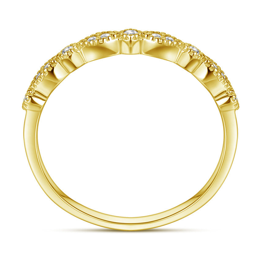 S925 Silver Half Eternity CZ Band Ring