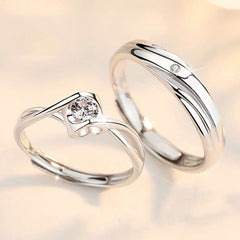 S925 Couple Rings Set - Adjustable Angel Kiss